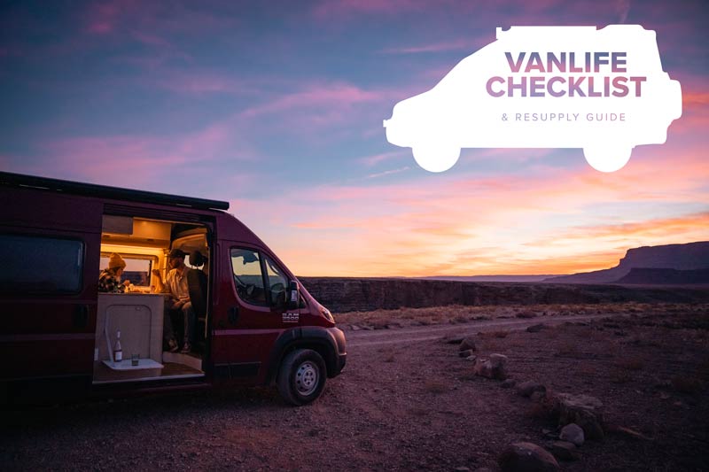 Van at Sunset using items from the Vanlife Checklist