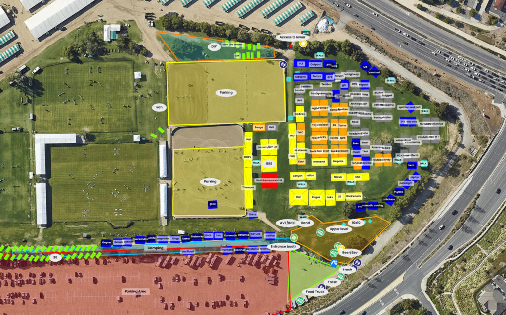 Site map of vendors at our Orange County show in San Juan Capistrano